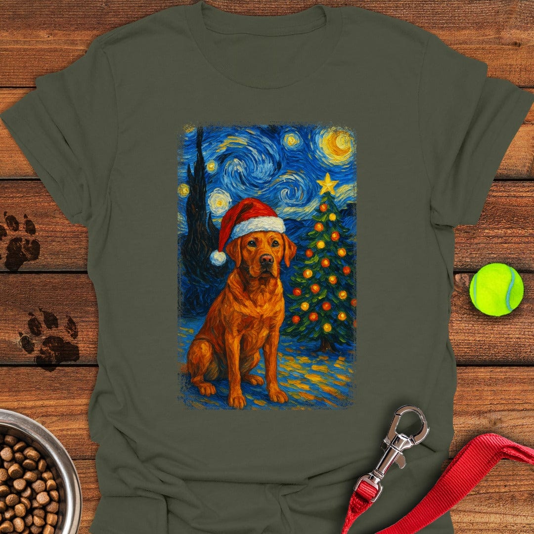 Red Labrador Christmas Van Gogh T-Shirt Playful Dog Apparel Mothers Day Gift For New Mother
