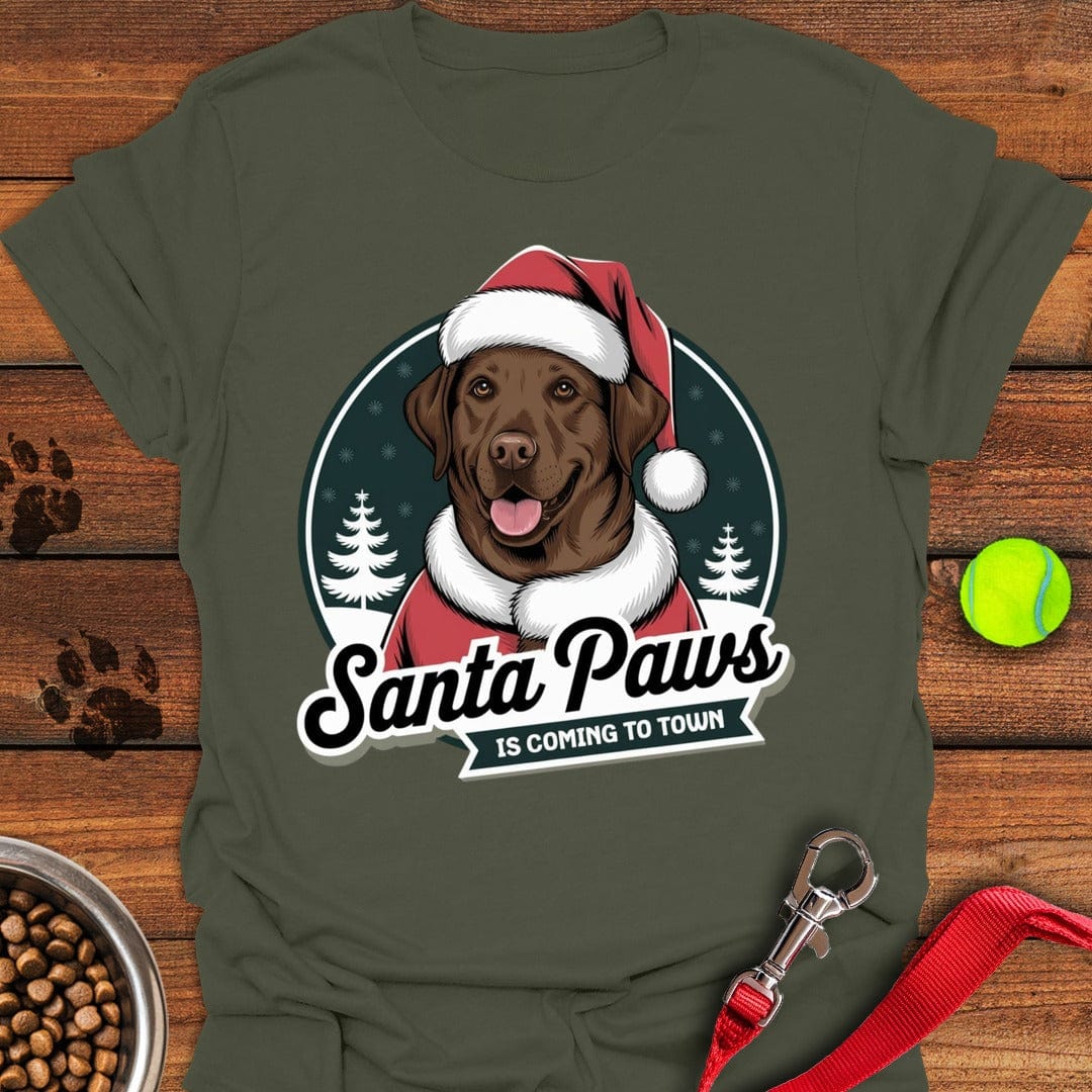 Santa Paws Labrador Christmas T-Shirt Cute Dog Clothing Great Gifts For Dog Owners