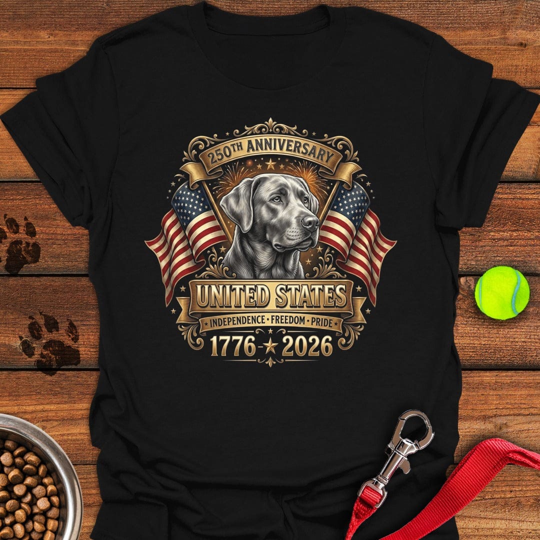 Silver Lab 250 Years USA T-Shirt Big Dog Clothes Gifts For Dog Lovers People