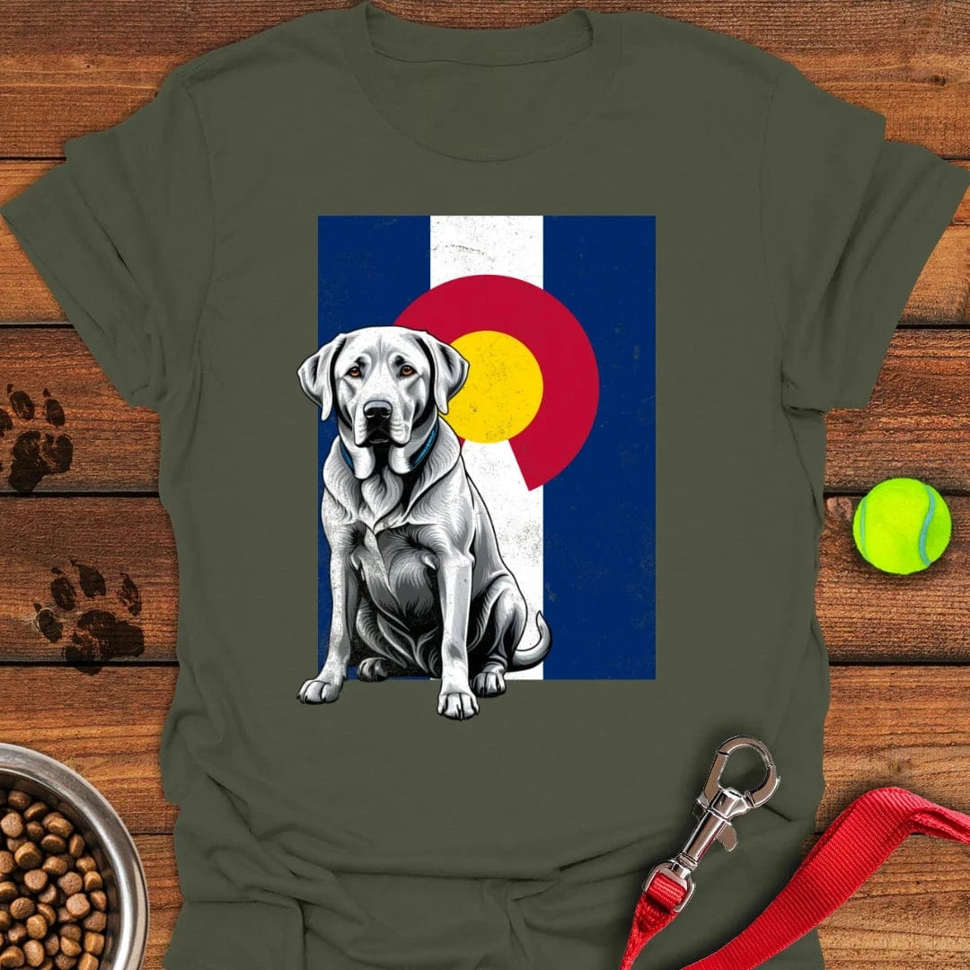 Silver Labrador Colorado Flag T-Shirt Sweet Dog Apparel Gift Ideas For Pet Lovers