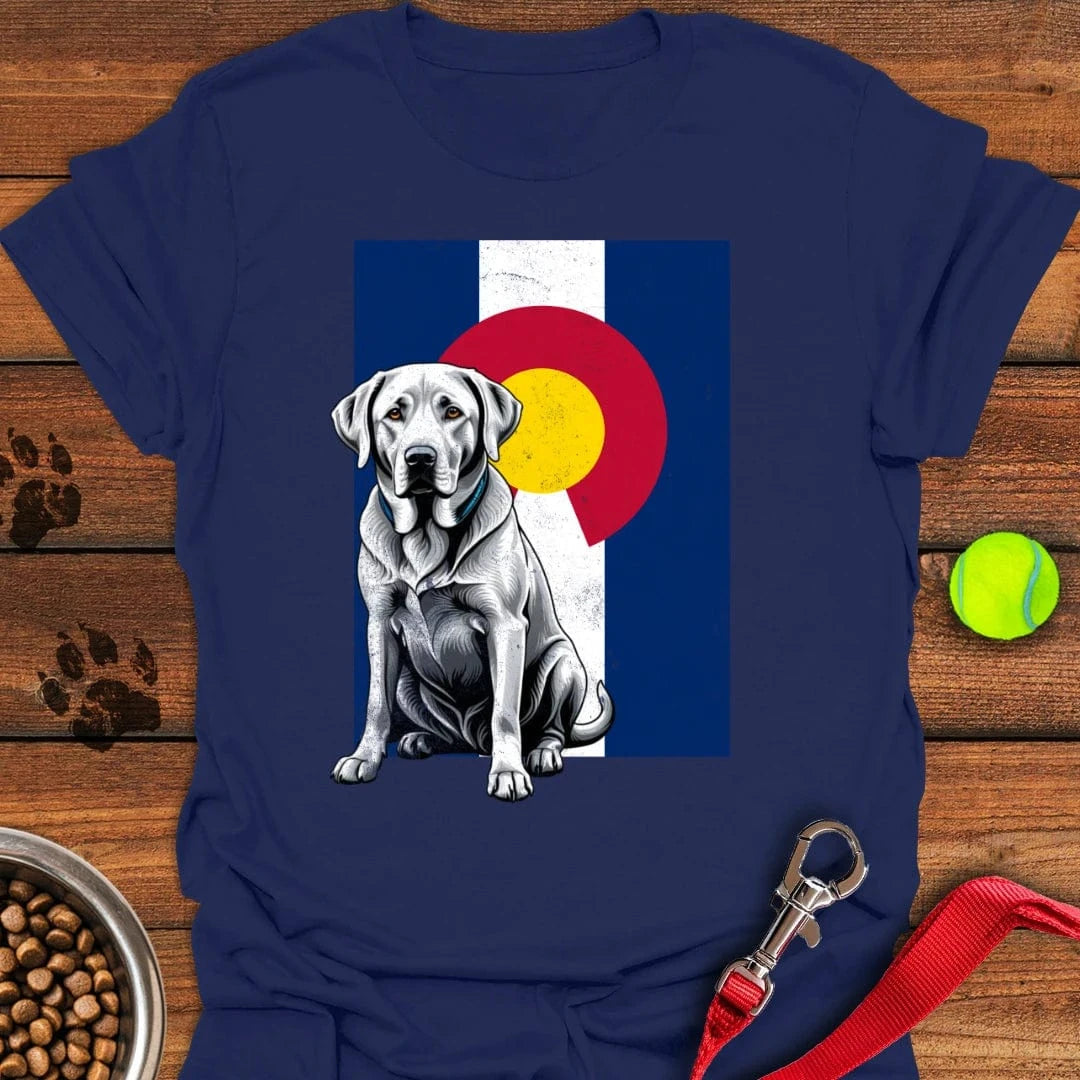 Silver Labrador Colorado Flag T-Shirt Sweet Dog Apparel Gift Ideas For Pet Lovers