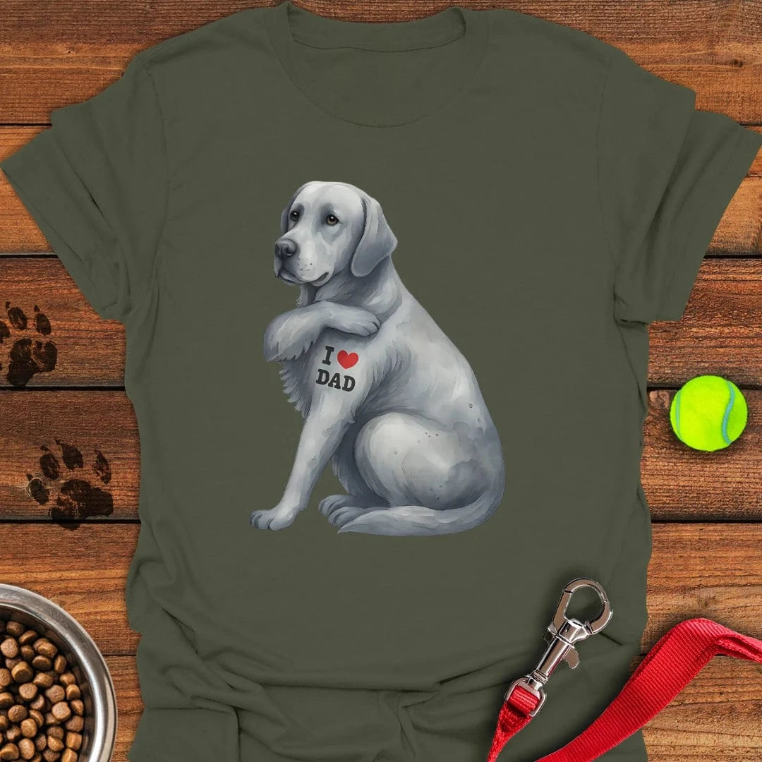 Silver Labrador I Love Dad T-Shirt Classic Dog Clothes Unique Gifts For Animal Lovers