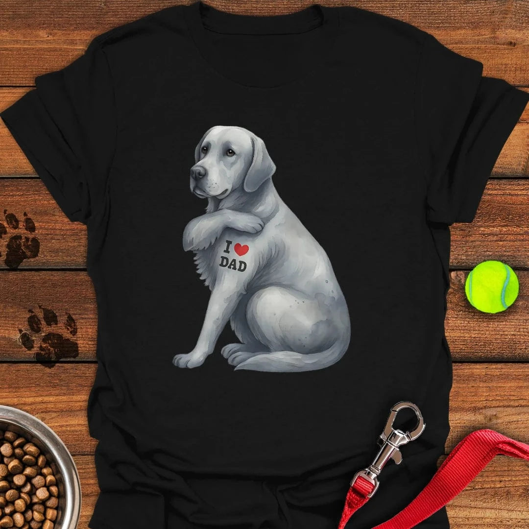 Silver Labrador I Love Dad T-Shirt Classic Dog Clothes Unique Gifts For Animal Lovers