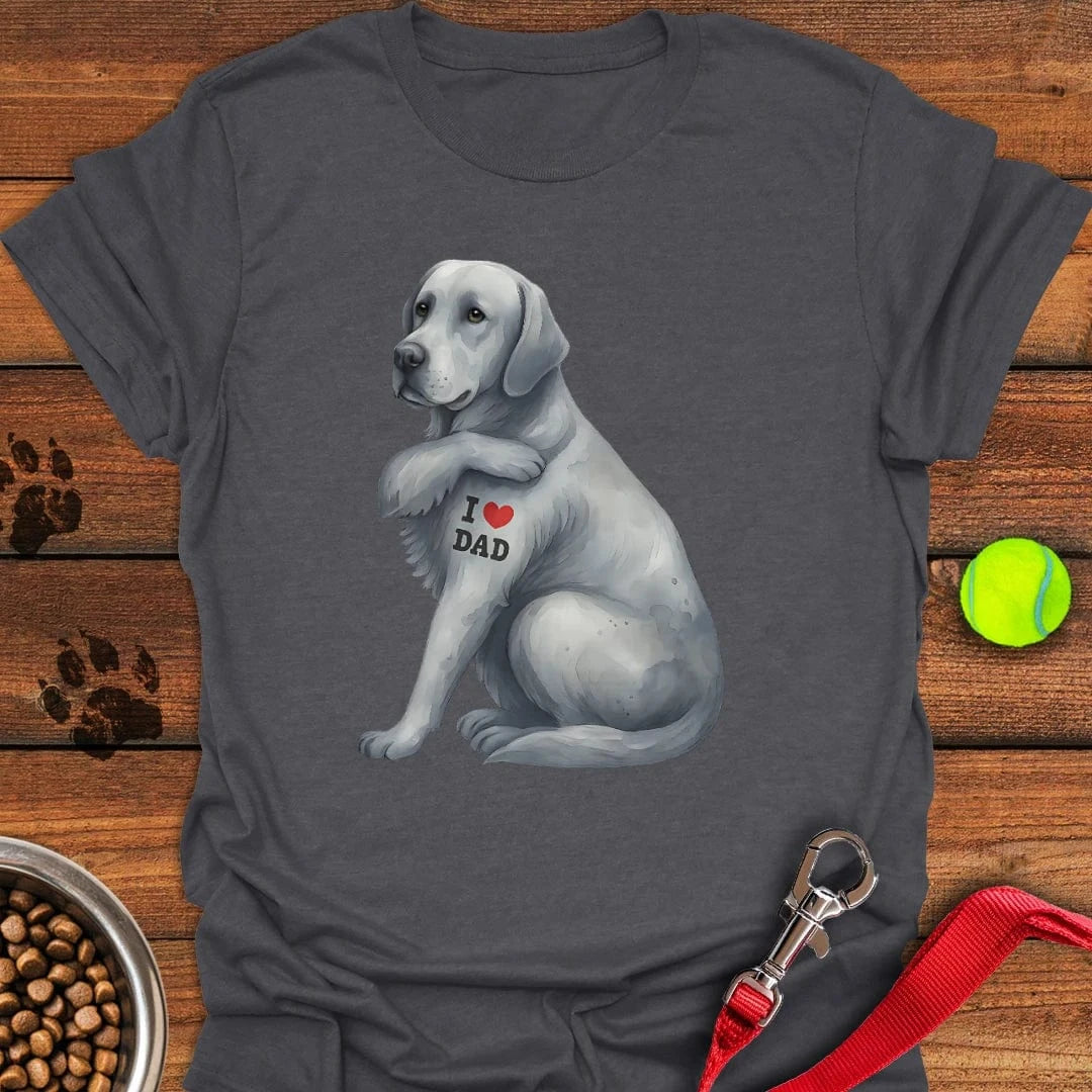 Silver Labrador I Love Dad T-Shirt Classic Dog Clothes Unique Gifts For Animal Lovers
