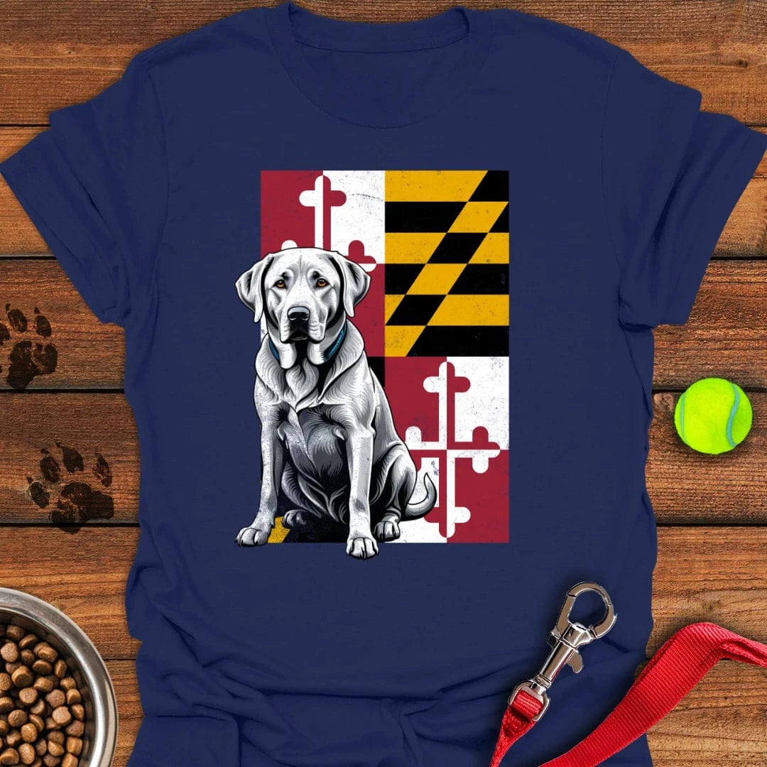Silver Labrador Maryland Flag T-Shirt Tiny Dog Apparel Present Ideas For Animal Lovers