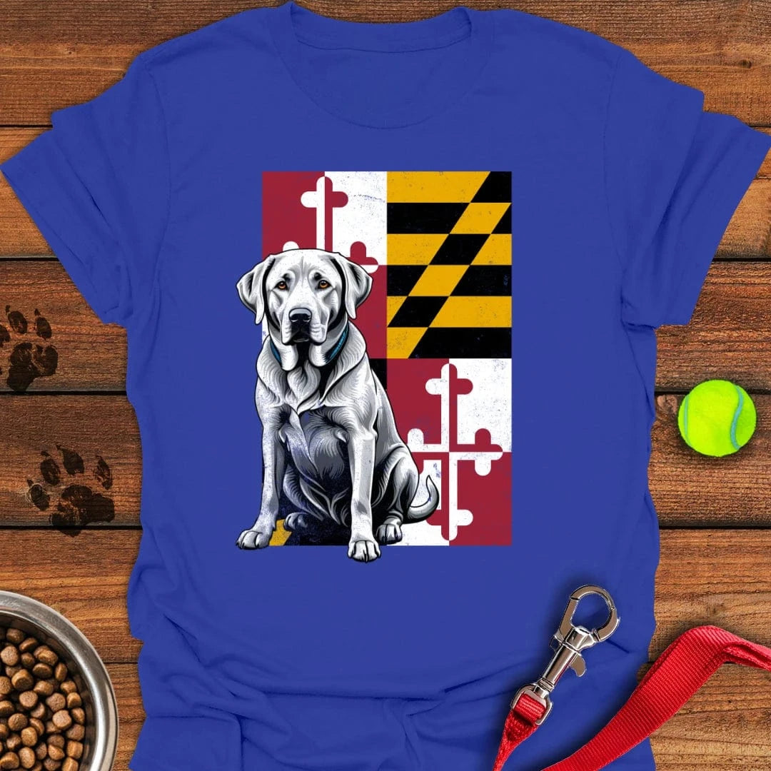 Silver Labrador Maryland Flag T-Shirt Tiny Dog Apparel Present Ideas For Animal Lovers