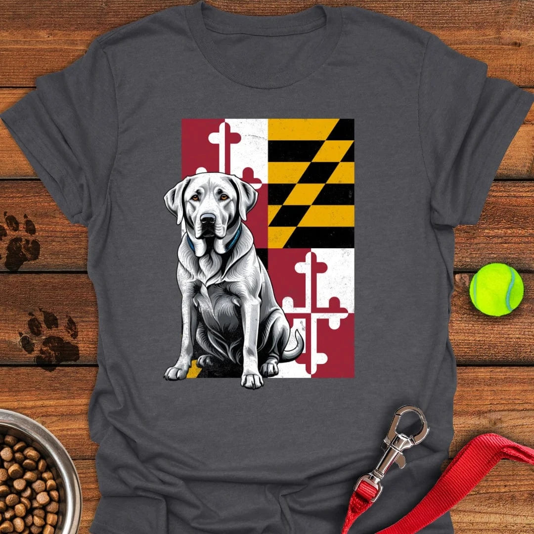 Silver Labrador Maryland Flag T-Shirt Tiny Dog Apparel Present Ideas For Animal Lovers