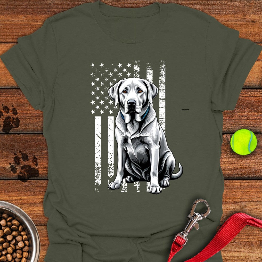 Silver Labrador USA Flag T-Shirt Wild Dog Clothes Mother's Day Presents Ideas 2025