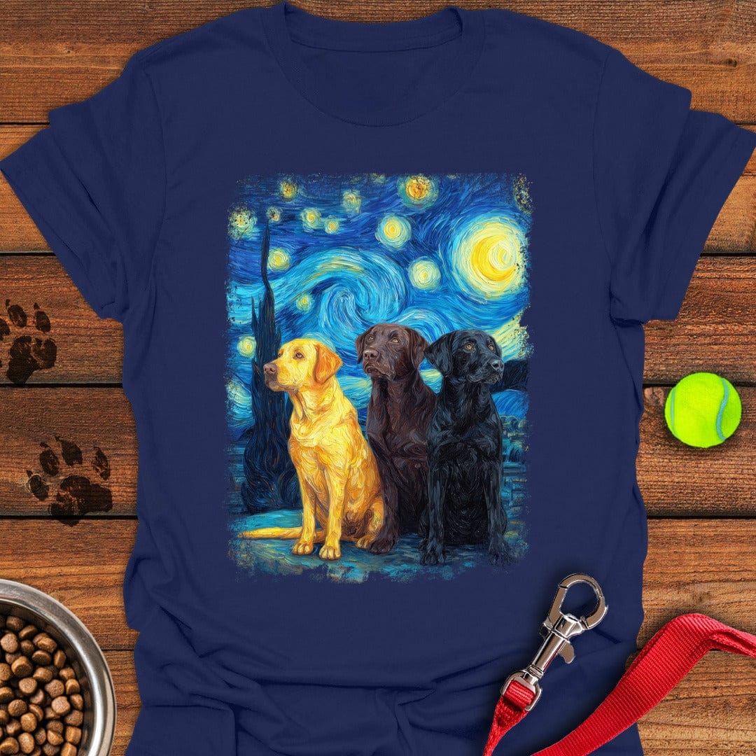 Starry Night Labradors T-Shirt Funny Dog Apparel Last Minute Father'sDay Gifts