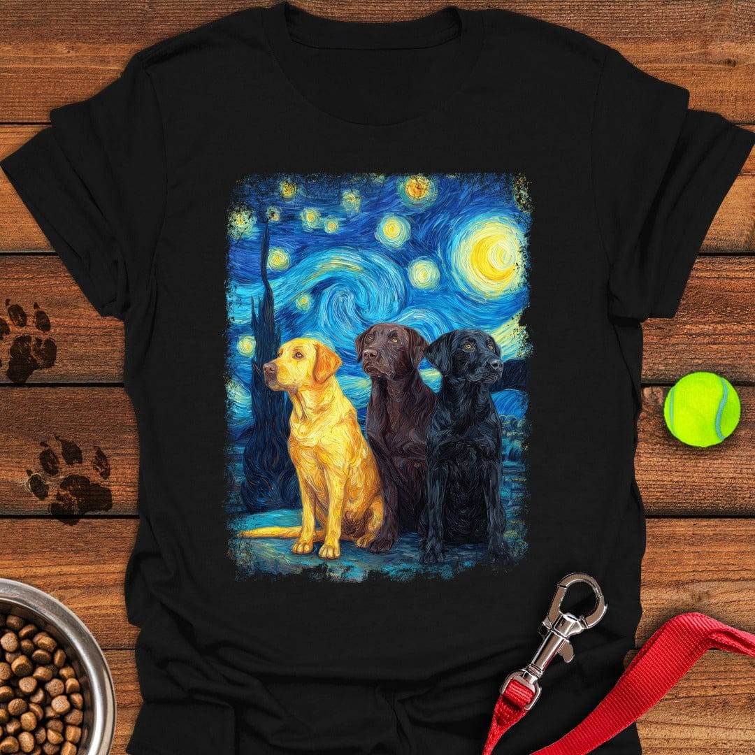 Starry Night Labradors T-Shirt Funny Dog Apparel Last Minute Father'sDay Gifts