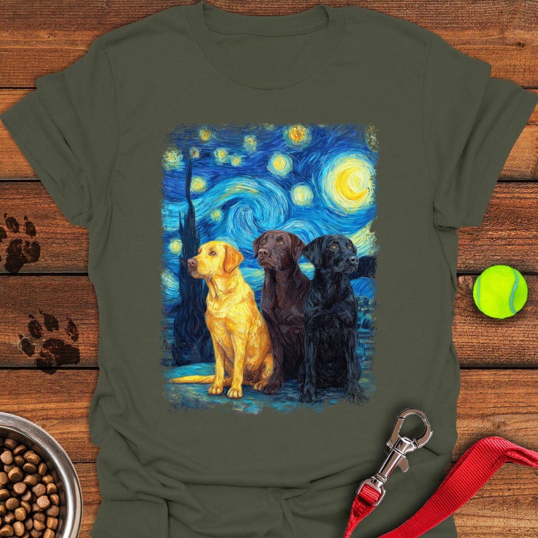 Starry Night Labradors T-Shirt Funny Dog Apparel Last Minute Father'sDay Gifts