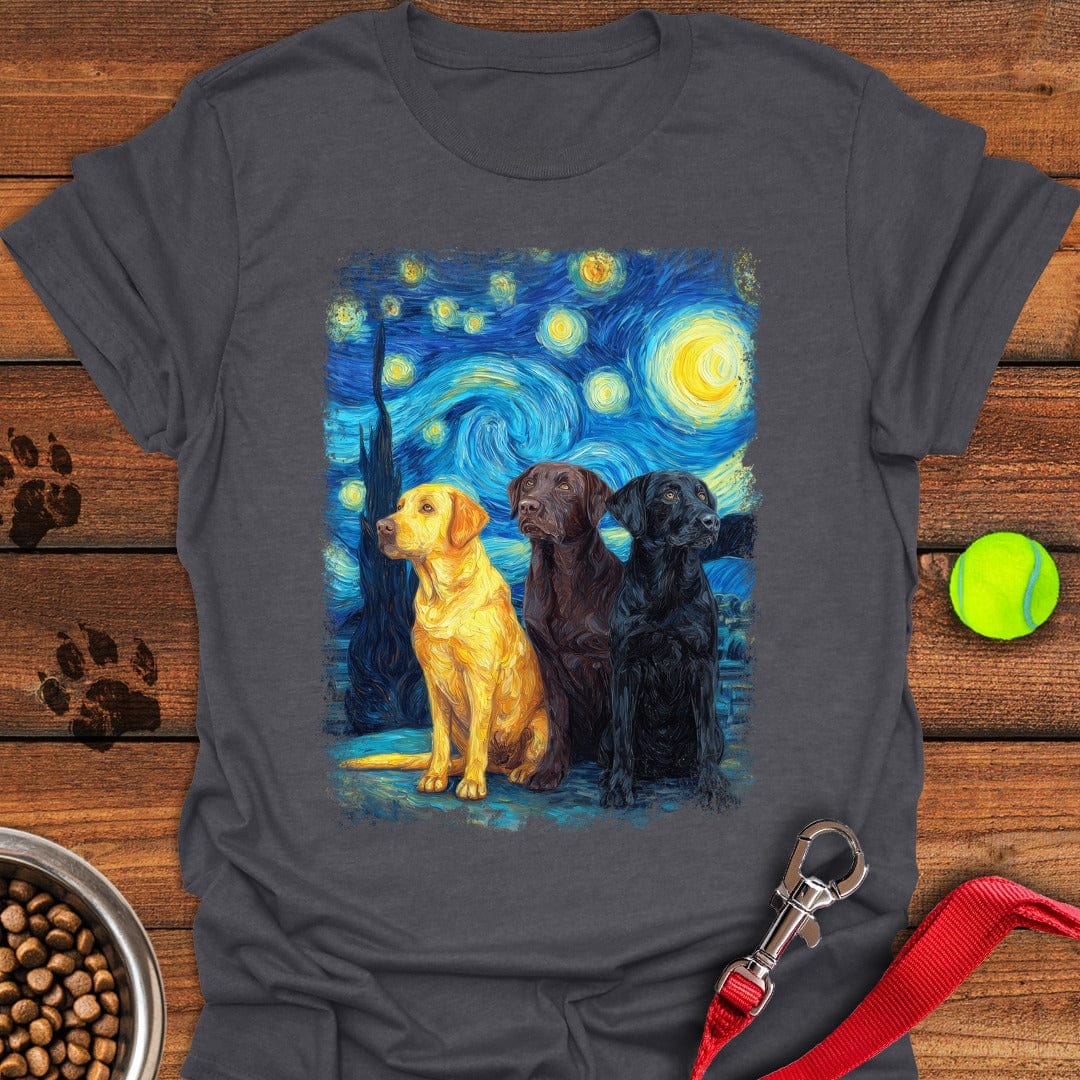 Starry Night Labradors T-Shirt Funny Dog Apparel Last Minute Father'sDay Gifts