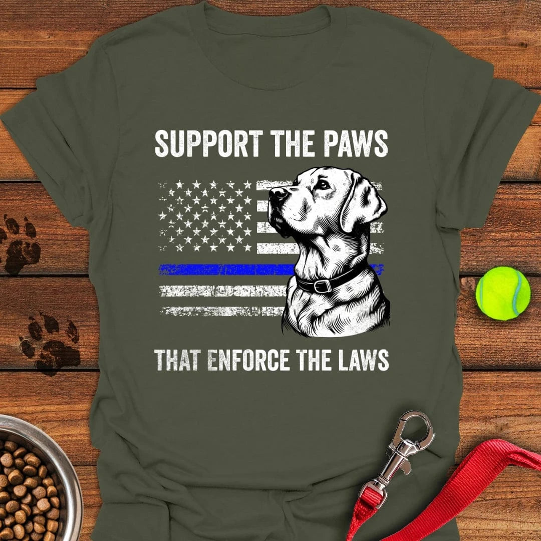 Thin Blue Line Police Labrador T-Shirt Stylish Dog Clothing Gifts For Dog Onwers Lovers Ideas