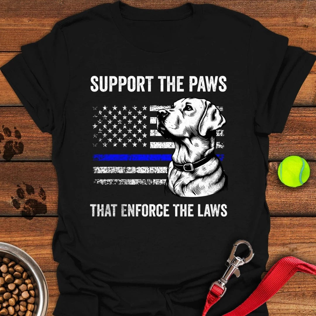 Thin Blue Line Police Labrador T-Shirt Stylish Dog Clothing Gifts For Dog Onwers Lovers Ideas
