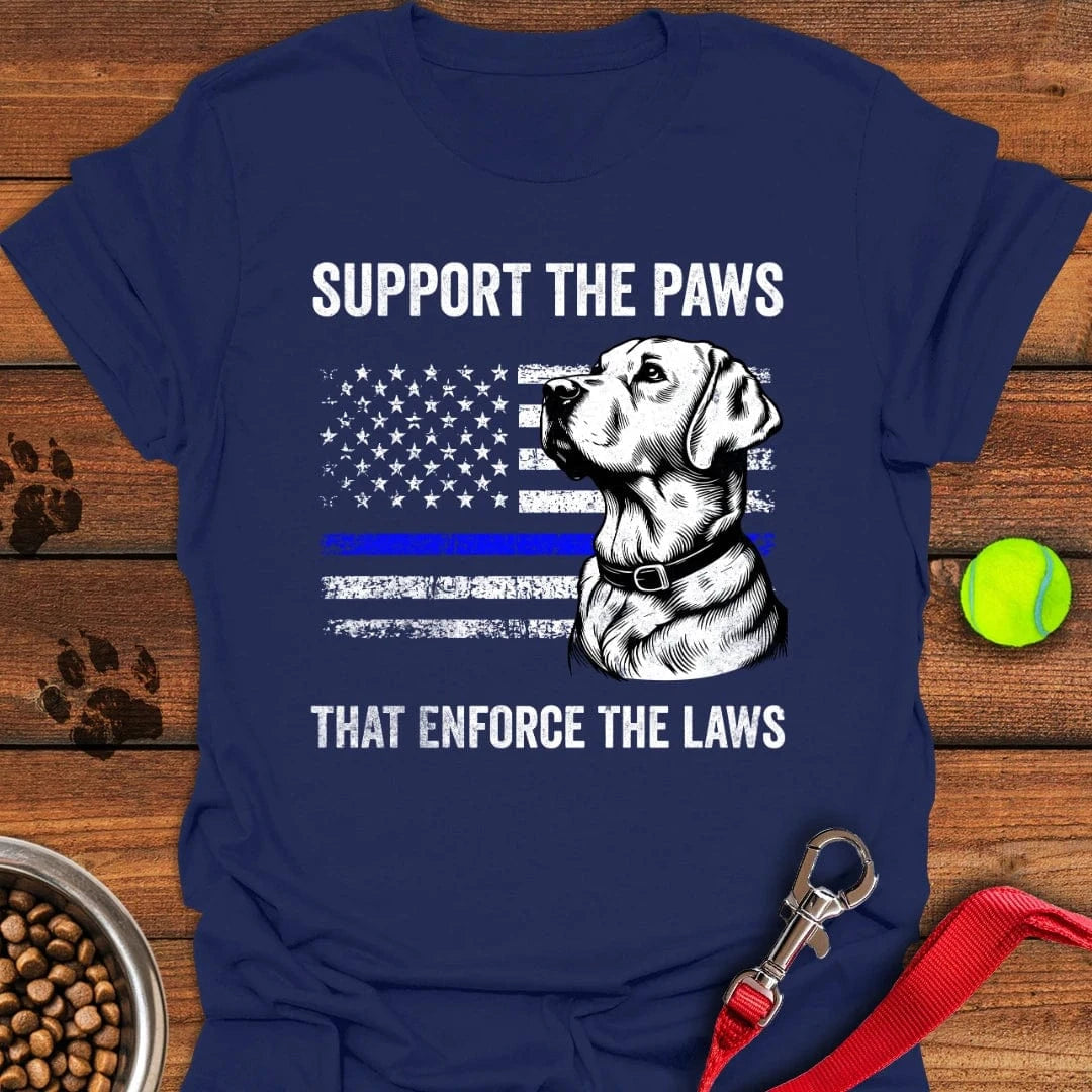Thin Blue Line Police Labrador T-Shirt Stylish Dog Clothing Gifts For Dog Onwers Lovers Ideas