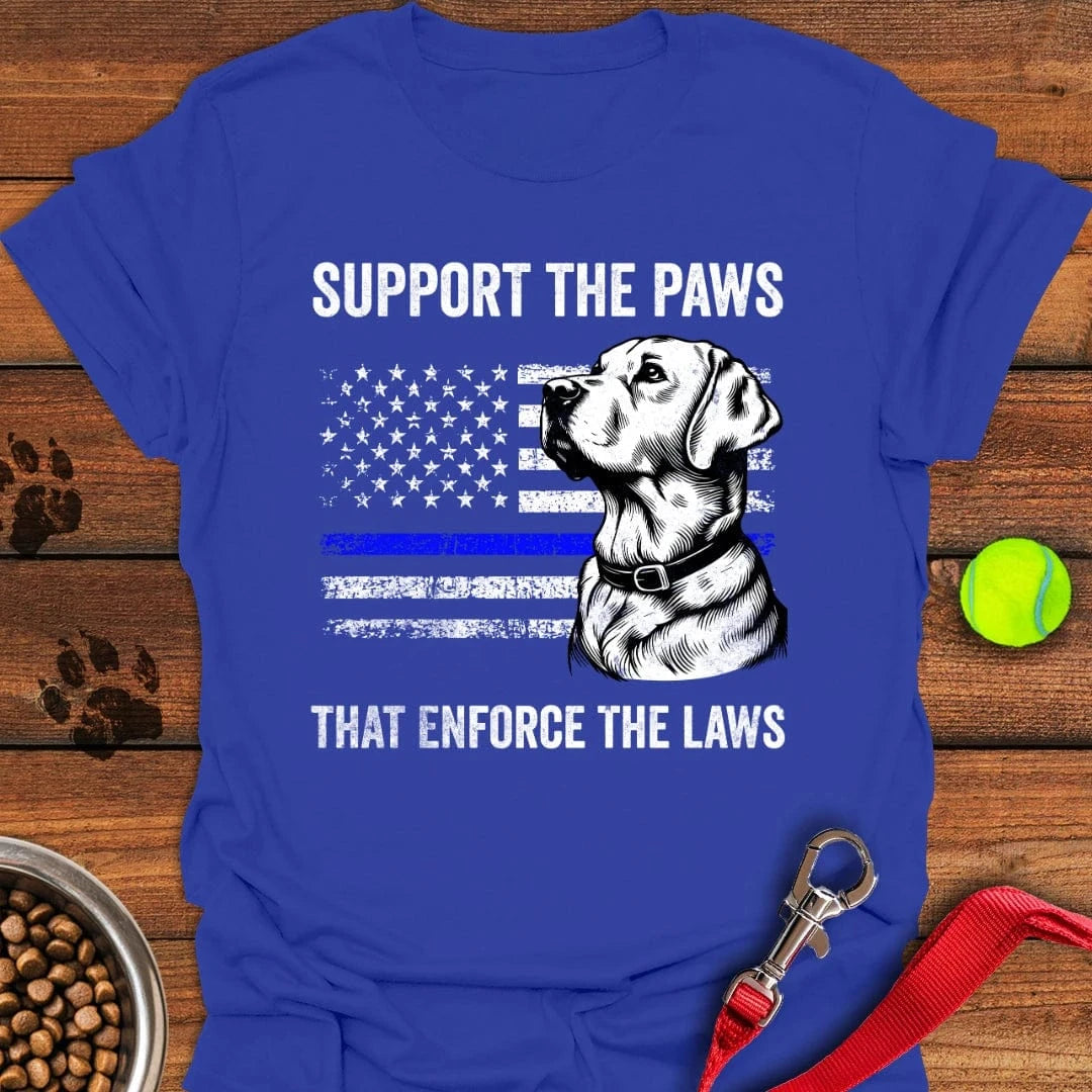 Thin Blue Line Police Labrador T-Shirt Stylish Dog Clothing Gifts For Dog Onwers Lovers Ideas