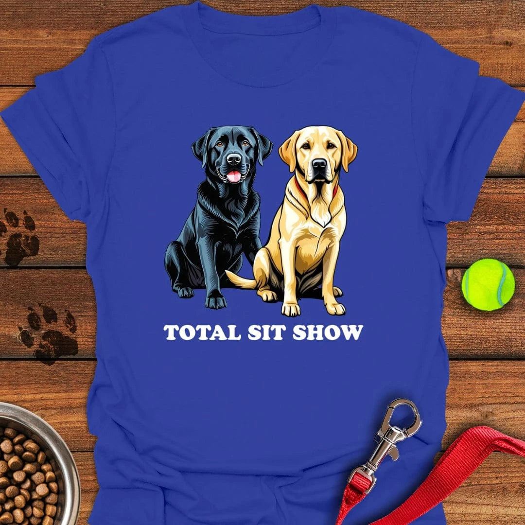 Total Sit Show Yellow & Black Lab T-Shirt Friendly Dog Clothes Best Gifts For New Moms