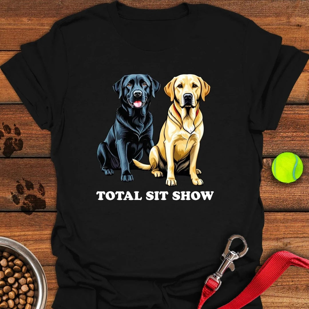 Total Sit Show Yellow & Black Lab T-Shirt Friendly Dog Clothes Best Gifts For New Moms