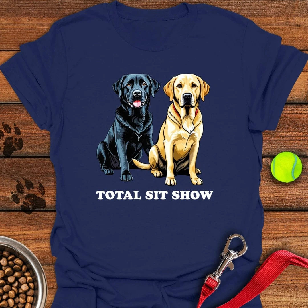 Total Sit Show Yellow & Black Lab T-Shirt Friendly Dog Clothes Best Gifts For New Moms