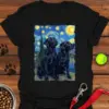 Two Black Labs Van Gogh T-Shirt Gifts For Black Lab Lovers