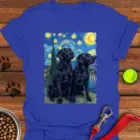 Two Black Labs Van Gogh T-Shirt Gifts For Black Lab Lovers