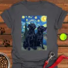 Two Black Labs Van Gogh T-Shirt Gifts For Black Lab Lovers