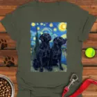 Two Black Labs Van Gogh T-Shirt Gifts For Black Lab Lovers