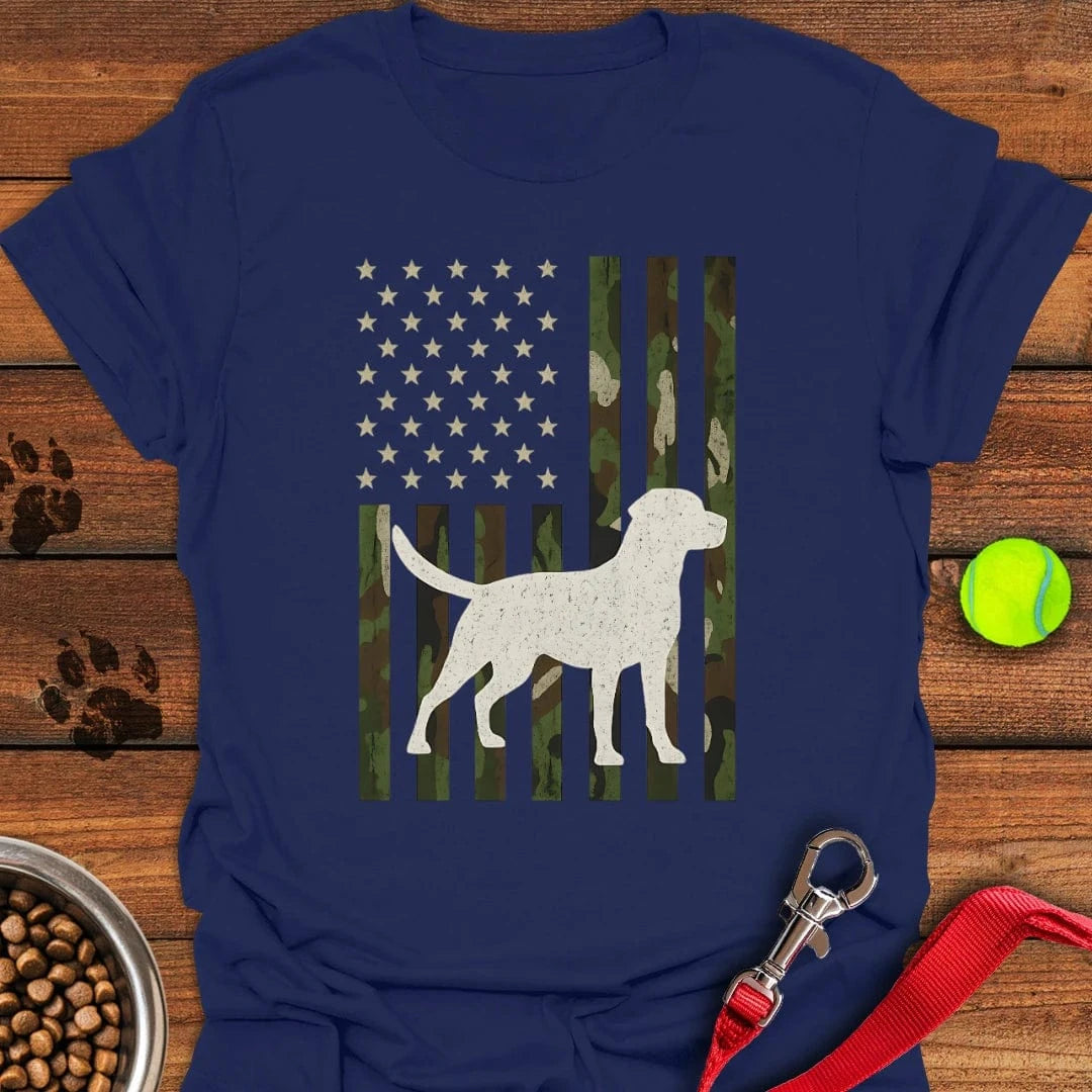 USA Labrador Hunting Camo T-Shirt Gentle Dog Clothes Dog Themed Gifts