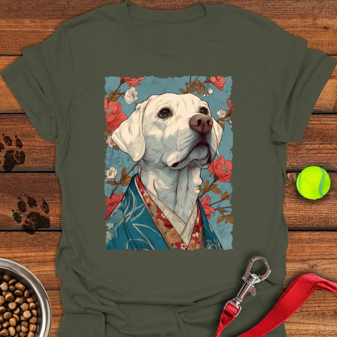 White Labrador Japanese Art T-Shirt Chill Dog Apparel Gifts For People Who Love Their Dog
