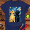 Yellow & Black Lab Van Gogh T-Shirt Cute Dog Tees Presents For Labrador Lovers