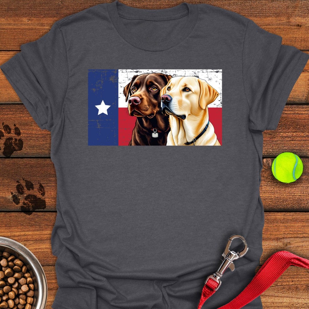 Yellow & Chocolate Lab Texas Flag T-Shirt Wild Dog Clothing Best Gifts For Dog Owners