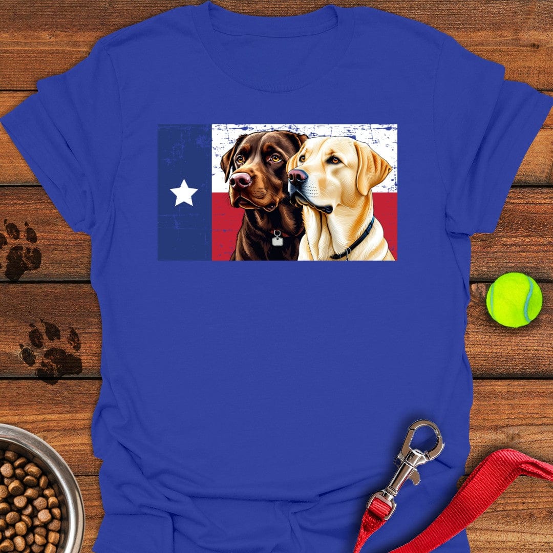 Yellow & Chocolate Lab Texas Flag T-Shirt Wild Dog Clothing Best Gifts For Dog Owners