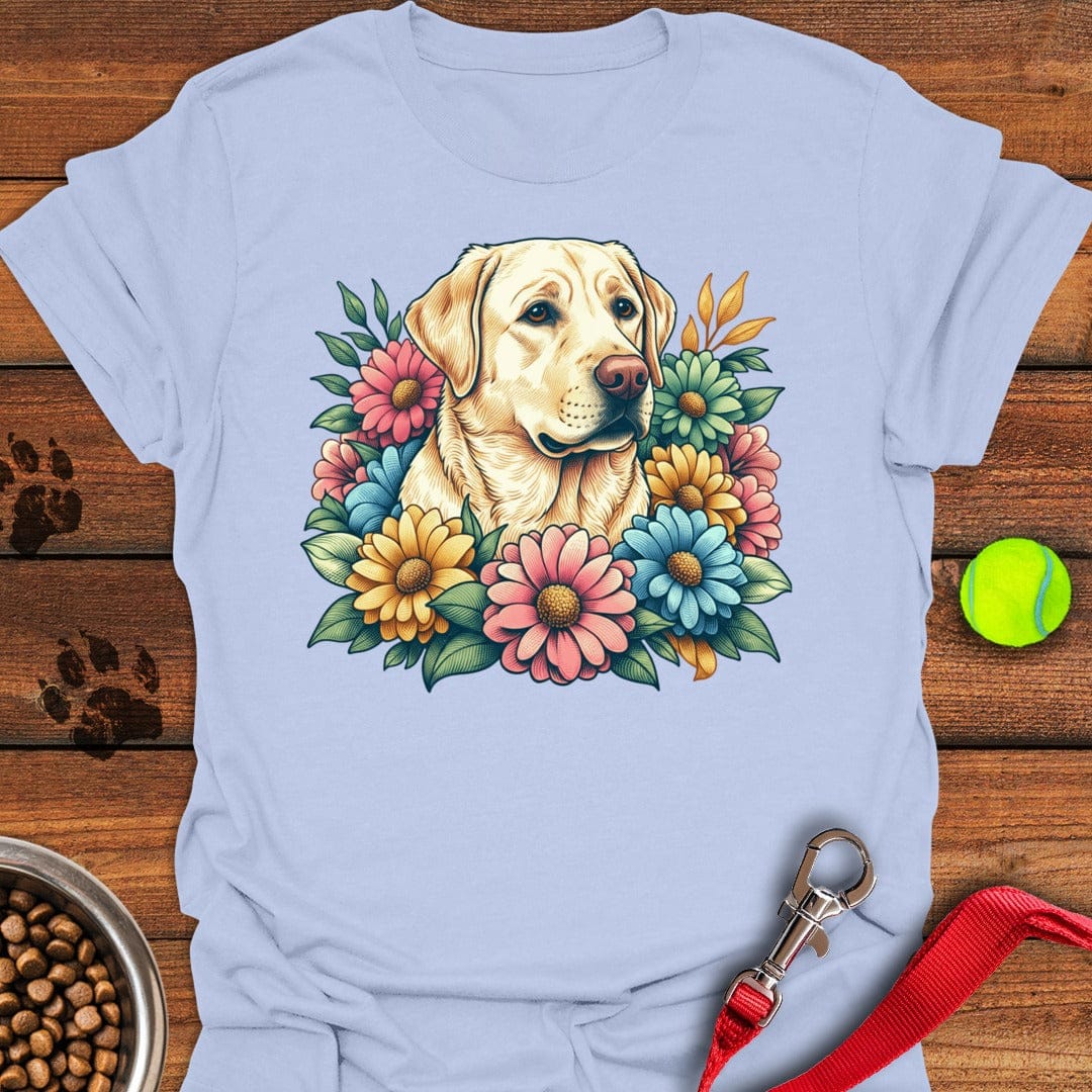 Yellow Lab Flowers T-Shirt Sassy Dog Clothing Dog Mom Merchandise