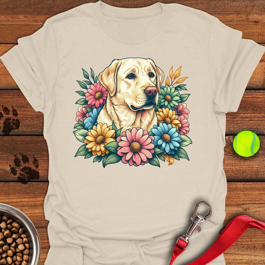 Yellow Lab Flowers T-Shirt Sassy Dog Clothing Dog Mom Merchandise