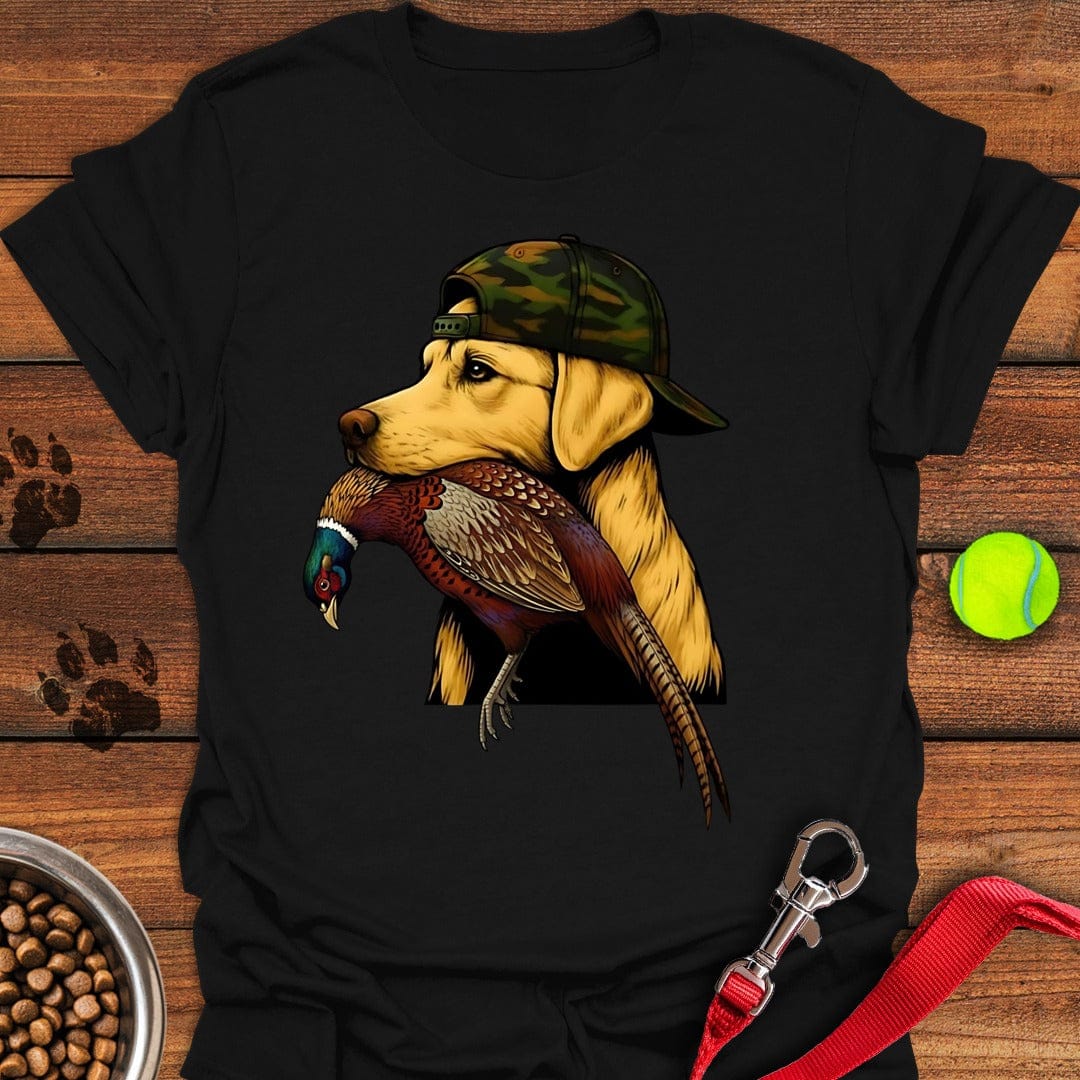 Yellow Lab Pheasant Hunter T-Shirt Lazy Dog Clothes Gifts For Someone Who Loves Their Dog