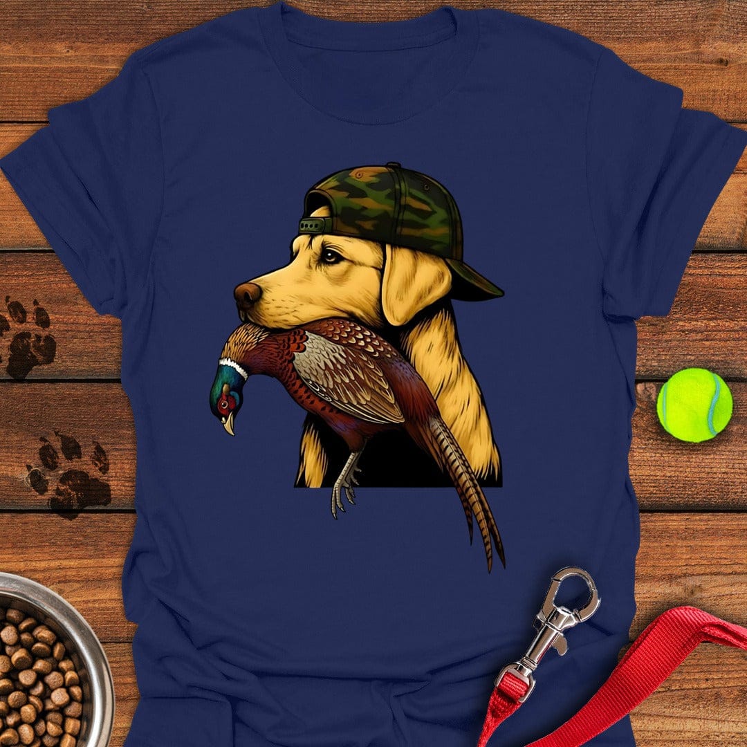 Yellow Lab Pheasant Hunter T-Shirt Lazy Dog Clothes Gifts For Someone Who Loves Their Dog