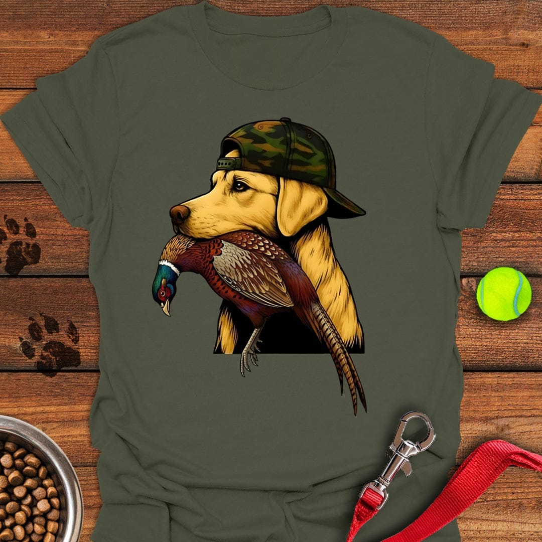 Yellow Lab Pheasant Hunter T-Shirt Lazy Dog Clothes Gifts For Someone Who Loves Their Dog