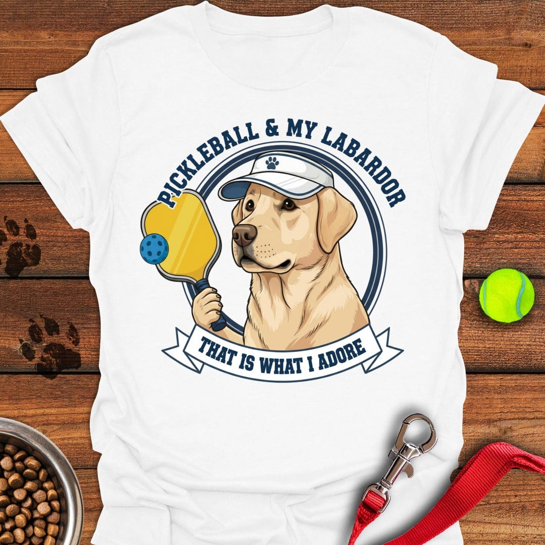 Yellow Lab Pickleball T-Shirt Fluffy Dog Clothes Top Gifts For Dog Lovers