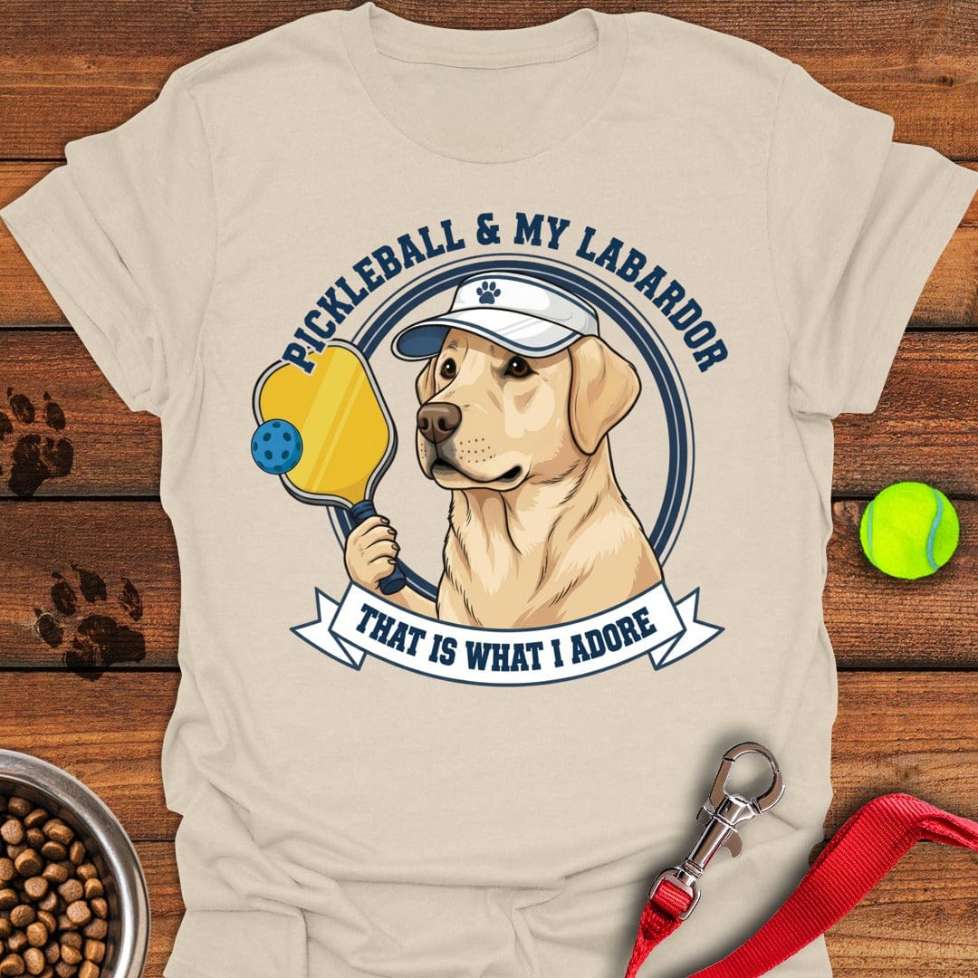 Yellow Lab Pickleball T-Shirt Fluffy Dog Clothes Top Gifts For Dog Lovers