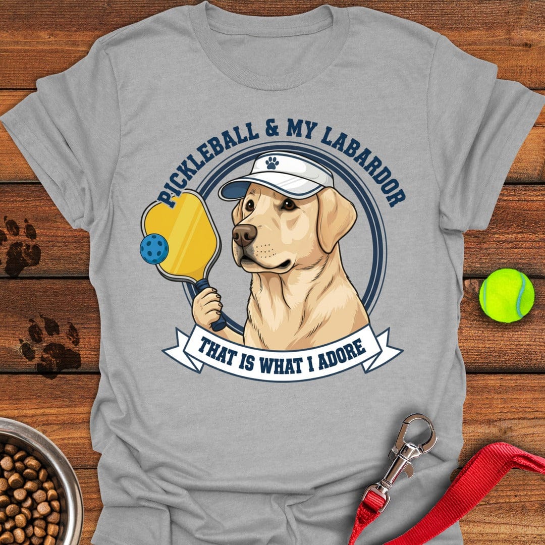 Yellow Lab Pickleball T-Shirt Fluffy Dog Clothes Top Gifts For Dog Lovers