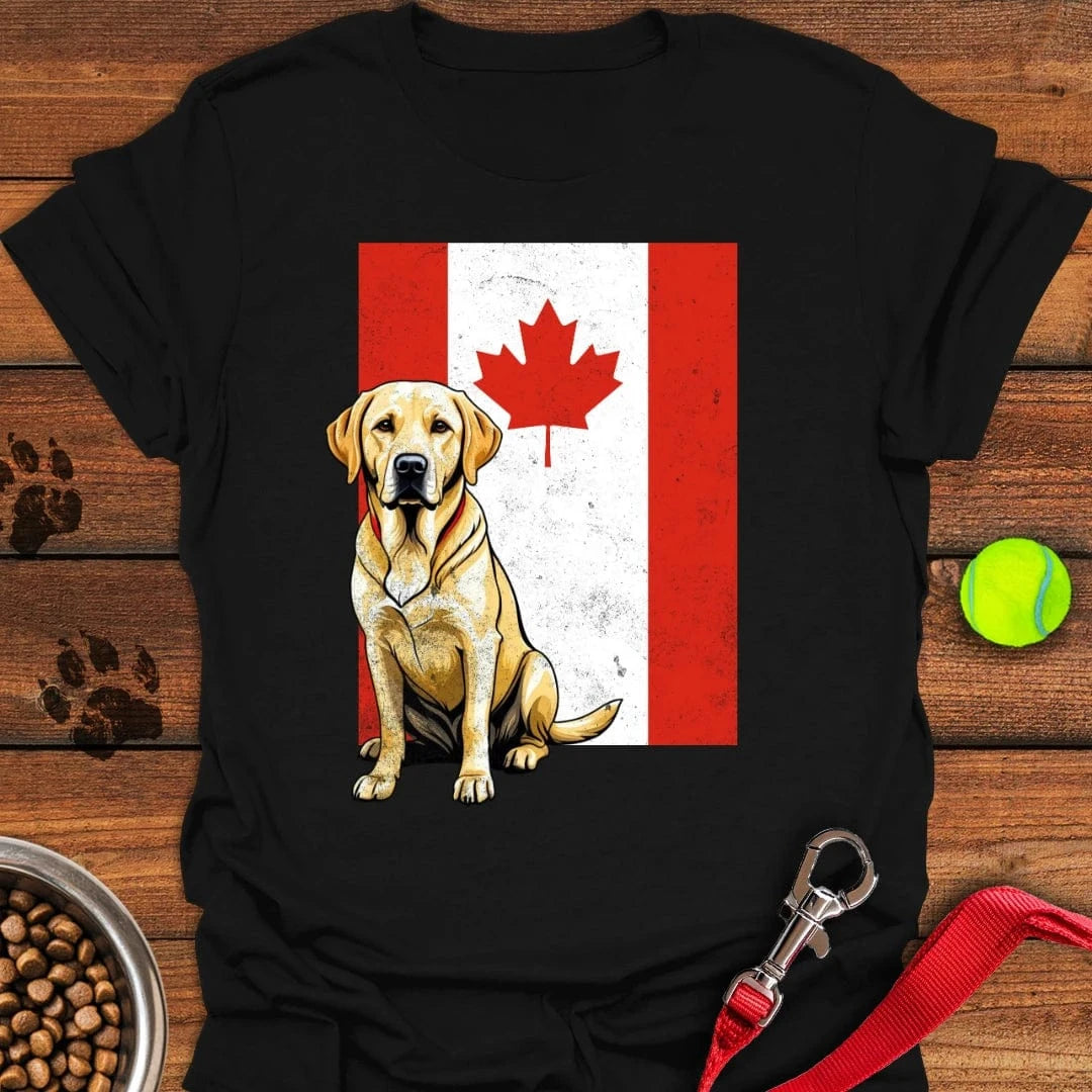 Yellow Labrador Canada Flag T-Shirt Lazy Dog Clothes Dog Themed Presents