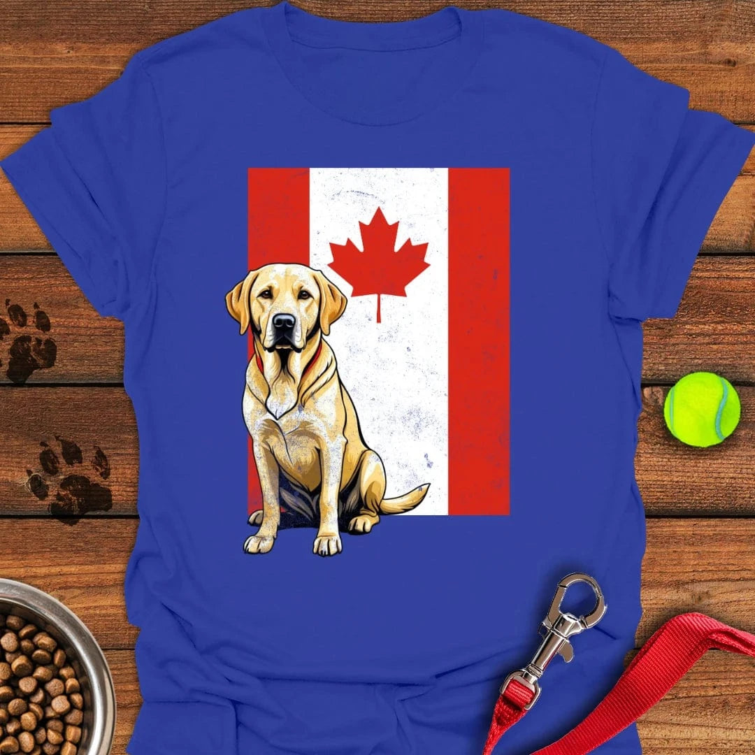 Yellow Labrador Canada Flag T-Shirt Lazy Dog Clothes Dog Themed Presents