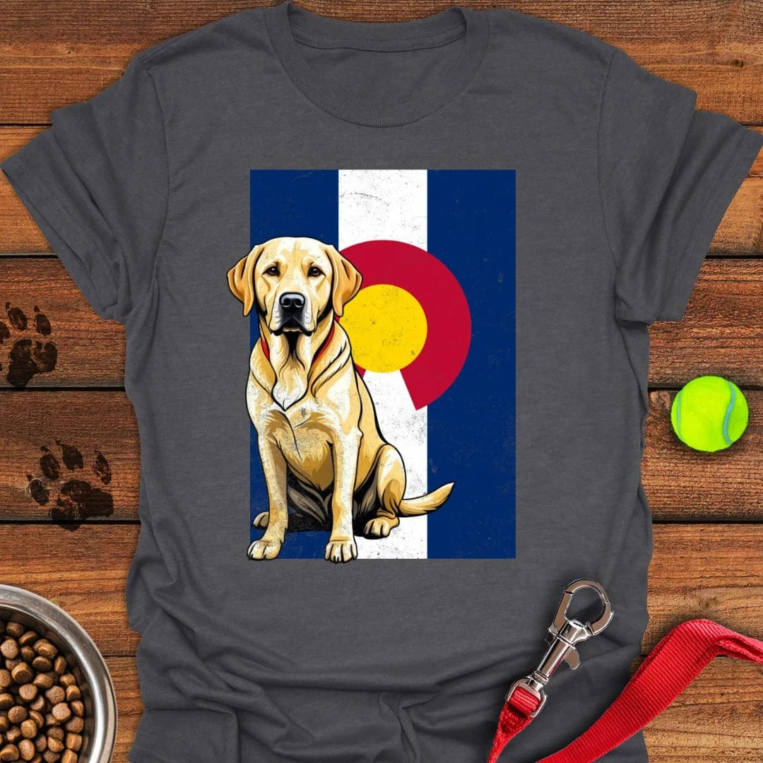 Yellow Labrador Colorado Flag T-Shirt Shy Dog Clothes Father's Day Gifts