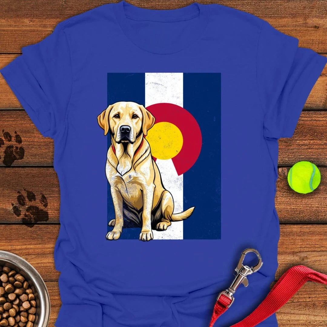 Yellow Labrador Colorado Flag T-Shirt Shy Dog Clothes Father's Day Gifts