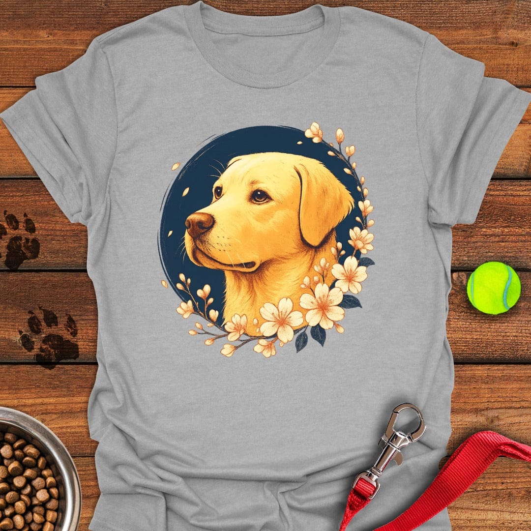 Yellow Labrador Flowers T-Shirt Sassy Dog Clothes Good Gifts For New Dog Owners