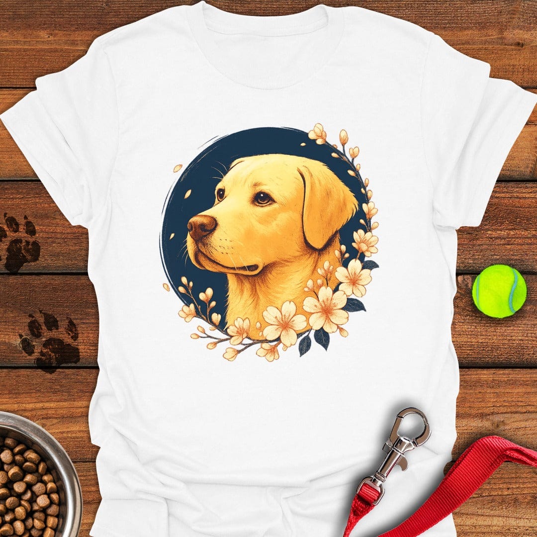 Yellow Labrador Flowers T-Shirt Sassy Dog Clothes Good Gifts For New Dog Owners