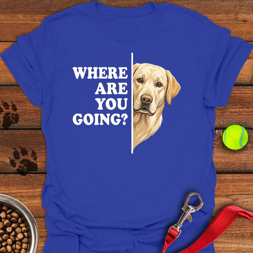 Yellow Labrador Following T-Shirt Gentle Dog Clothing Fathers Day Delivery Gifts