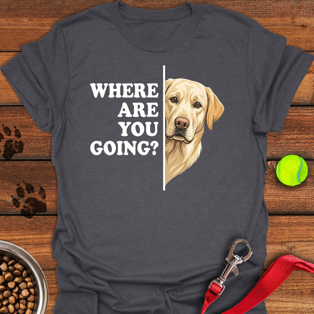 Yellow Labrador Following T-Shirt Gentle Dog Clothing Fathers Day Delivery Gifts