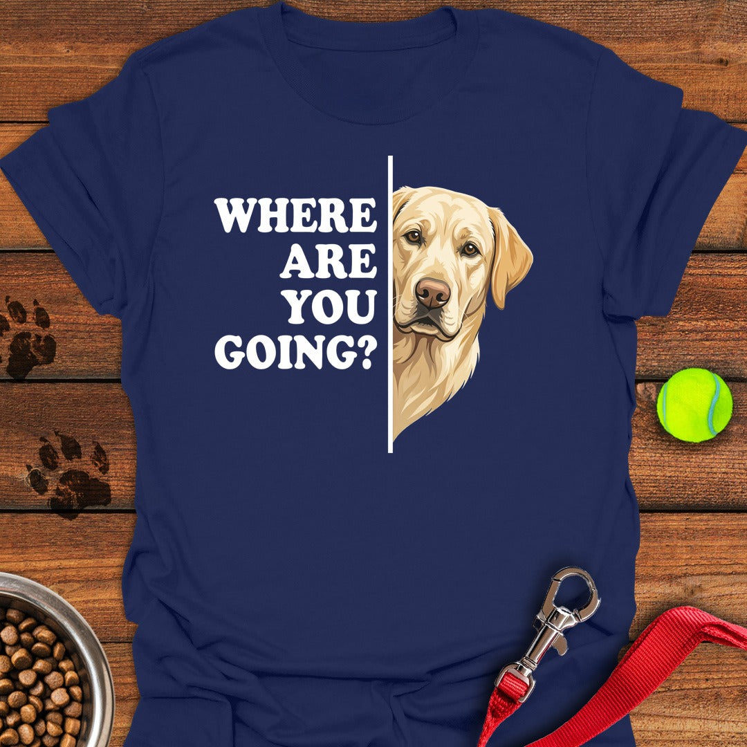 Yellow Labrador Following T-Shirt Gentle Dog Clothing Fathers Day Delivery Gifts
