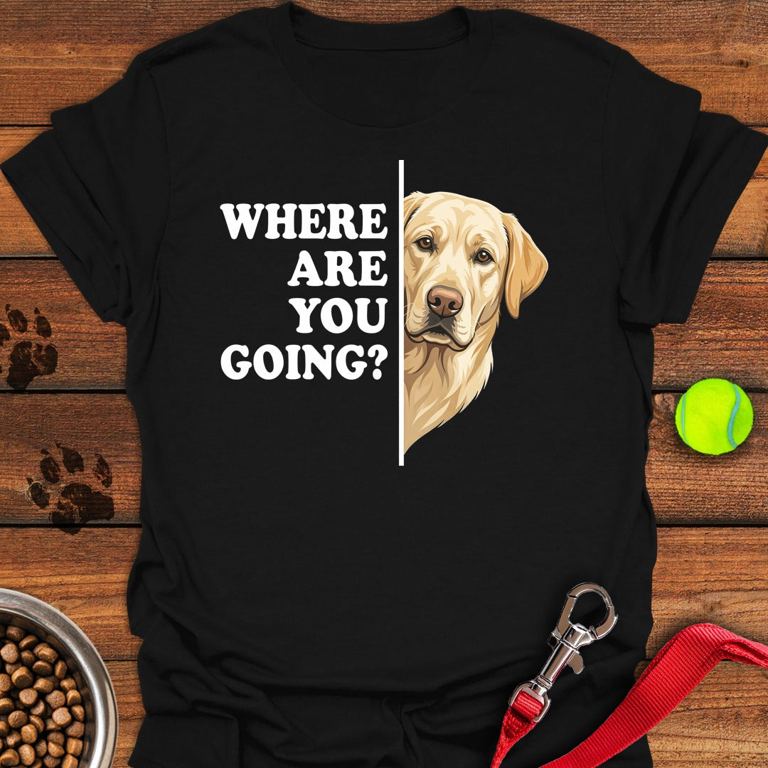 Yellow Labrador Following T-Shirt Gentle Dog Clothing Fathers Day Delivery Gifts